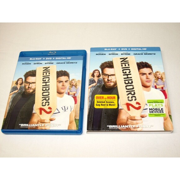 Neighbors 2 (Blu-ray DVD Digital HD, 2016) w/ Cardboard Sleeve Multi Languages - Picture 1 of 3